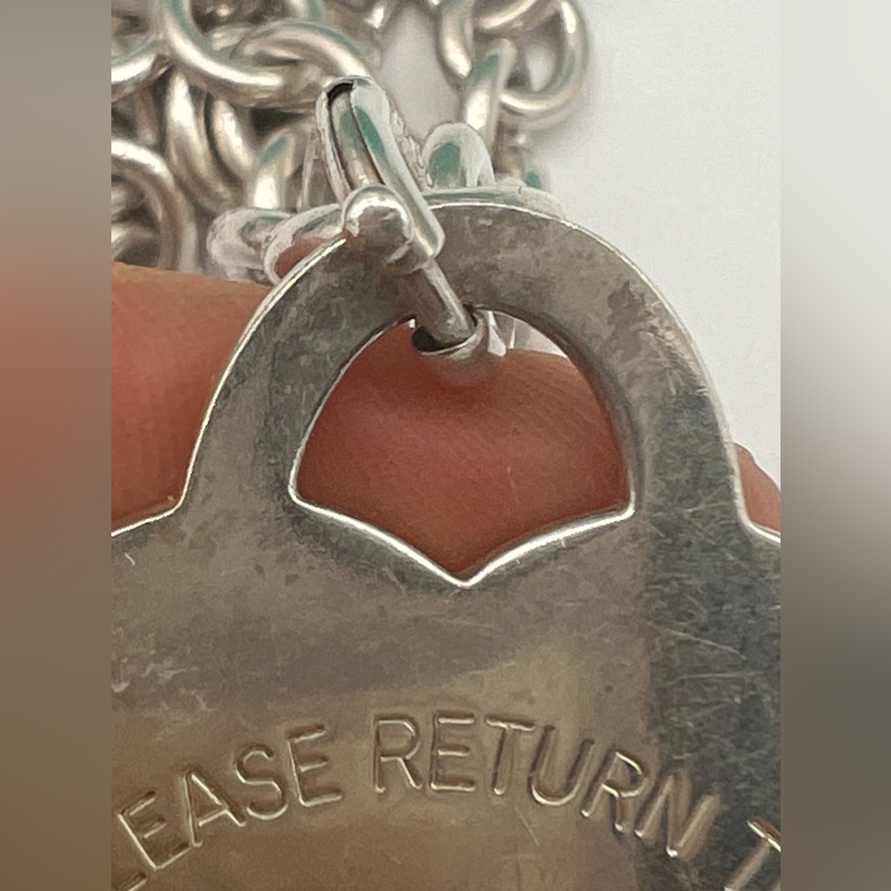 🔴Authentic EXTRA LAEGE TIFFANY & CO Vintage RTT Heart Pendent Link Necklace 🔴 - Picture 10 of 14